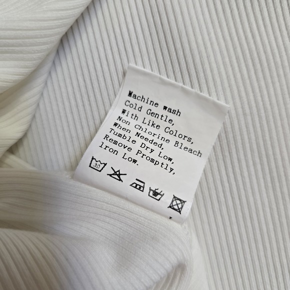 White Midi Rib Knit Dress Women's Sz Large Cutout Slit Bridal Bachelorette Party - Picture 7 of 9